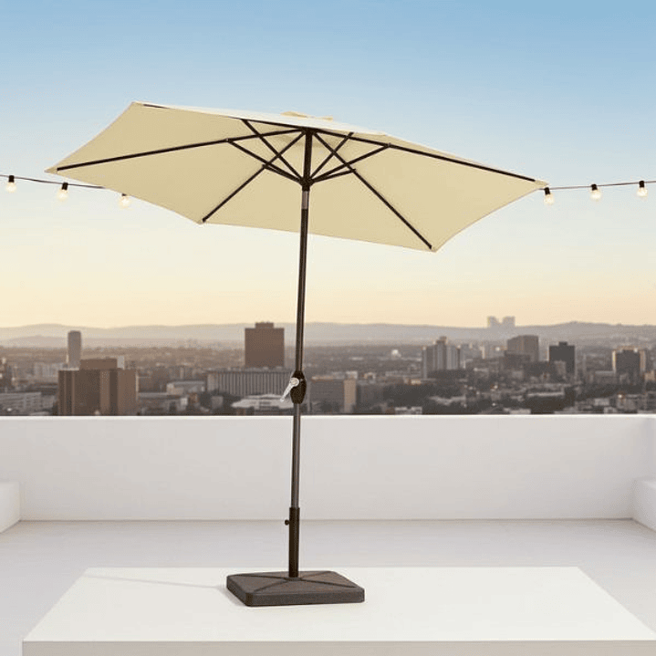 Sombrilla Aktive Crema 300 x 245 x 200 cm | Parasol Resistente para Terraza y Jardín 2