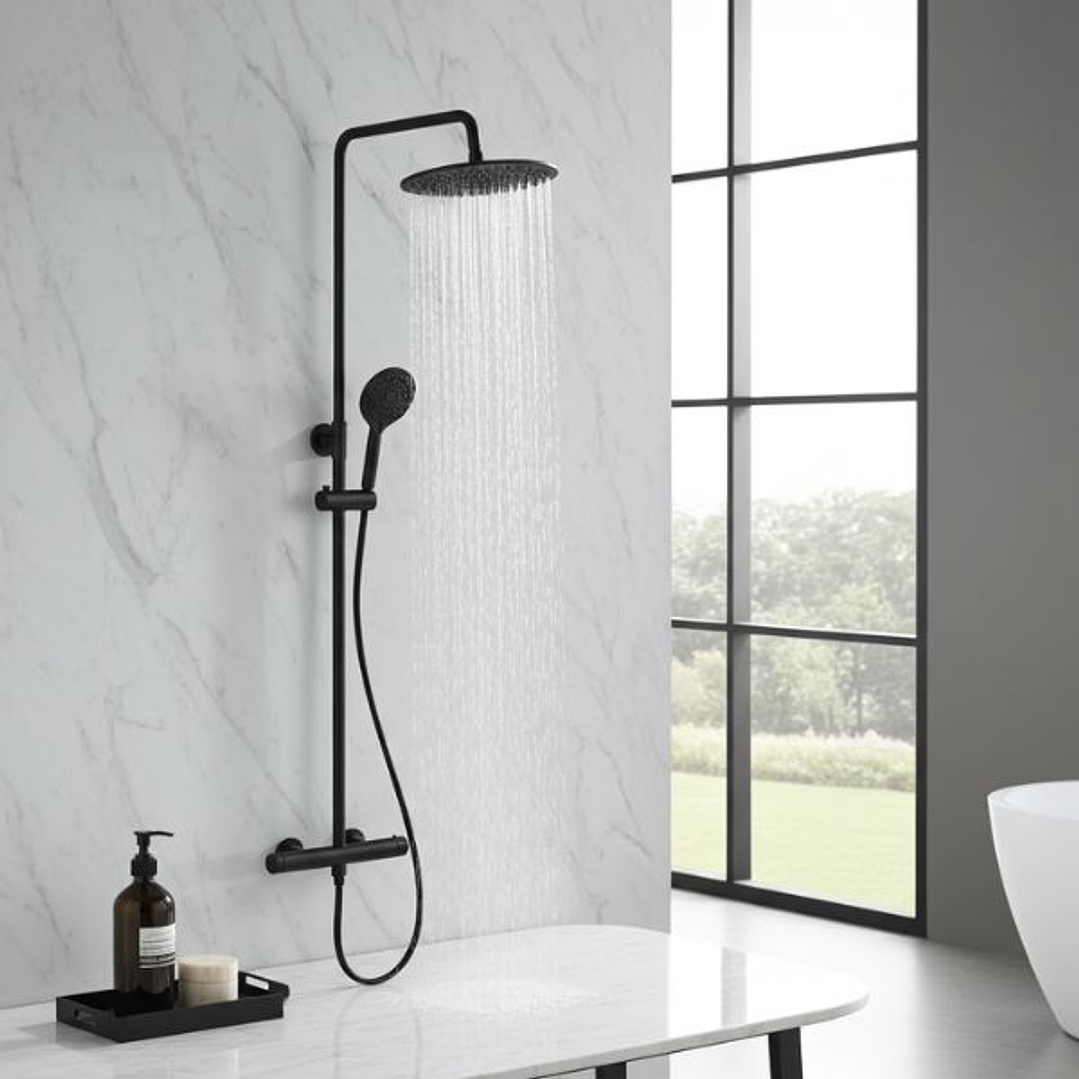 Ducha Termostática Clever Go!2 Negro Mate 2