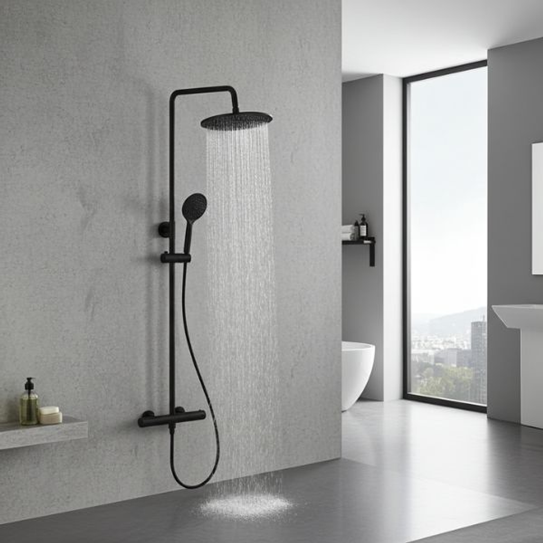 Ducha Termostática Clever Go!2 Negro Mate 3