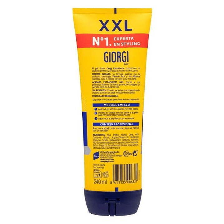 Gel Fijador Giorgi Nº3 240 ml | Fijación Extrafuerte Sin Siliconas para Todo Tipo de Cabello 2