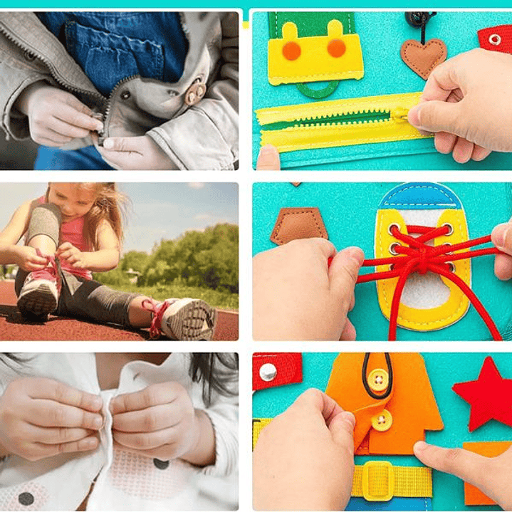 Juguete Montessori Tablero Ocupado - Desarrollo Sensorial y Motricidad para Niños 4