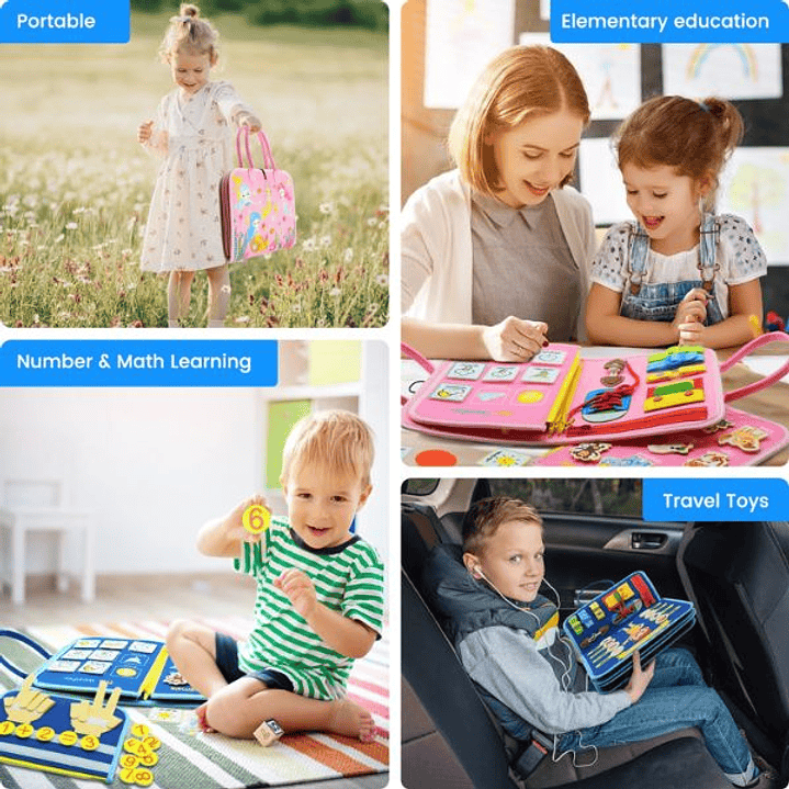 Juguete Montessori Tablero Ocupado - Desarrollo Sensorial y Motricidad para Niños 13