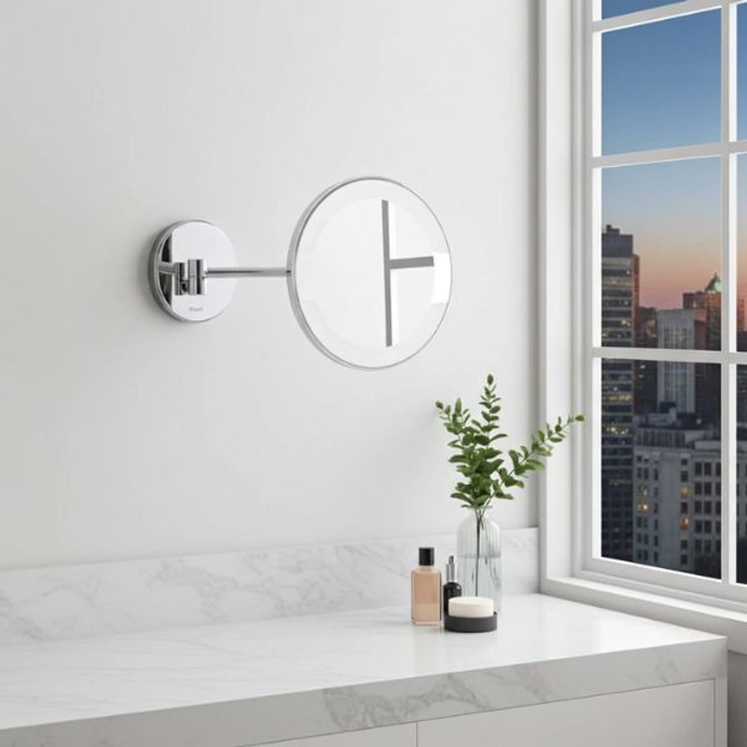 Espejo de Aumento a Pared con Brazo Articulado y Luz GAMA HOTELS  Diseño Funcional para Espacios Públicos y Privados 2