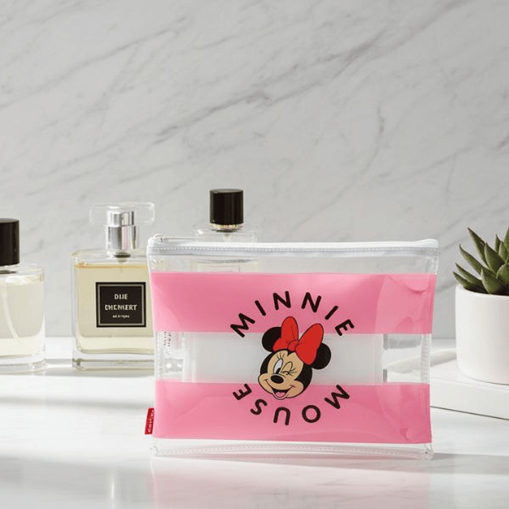 Bolsa Impermeable Minnie Mouse Beach Rosa Transparente – Diseño Disney Original para Playa y Uso Diario 2