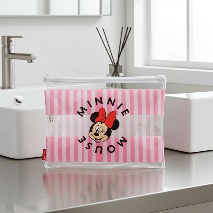 Bolsa Impermeable Minnie Mouse Beach Rosa Transparente – Diseño Disney Original para Playa y Uso Diario 4