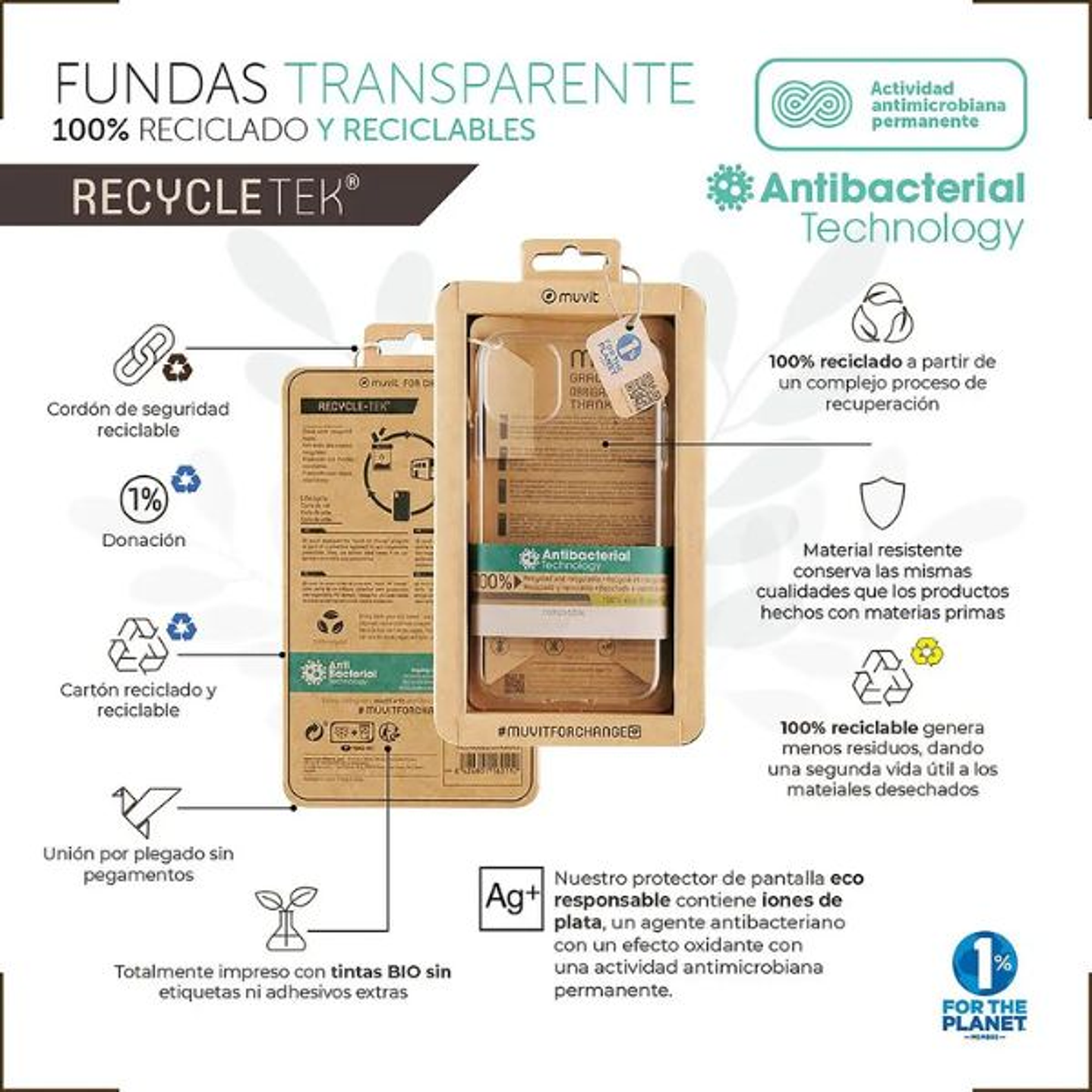 Funda Transparente Muvit para iPhone 13 Pro 5