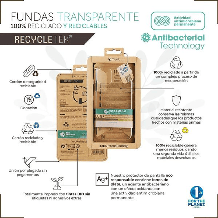 Funda Transparente Muvit para iPhone 13 Pro 5