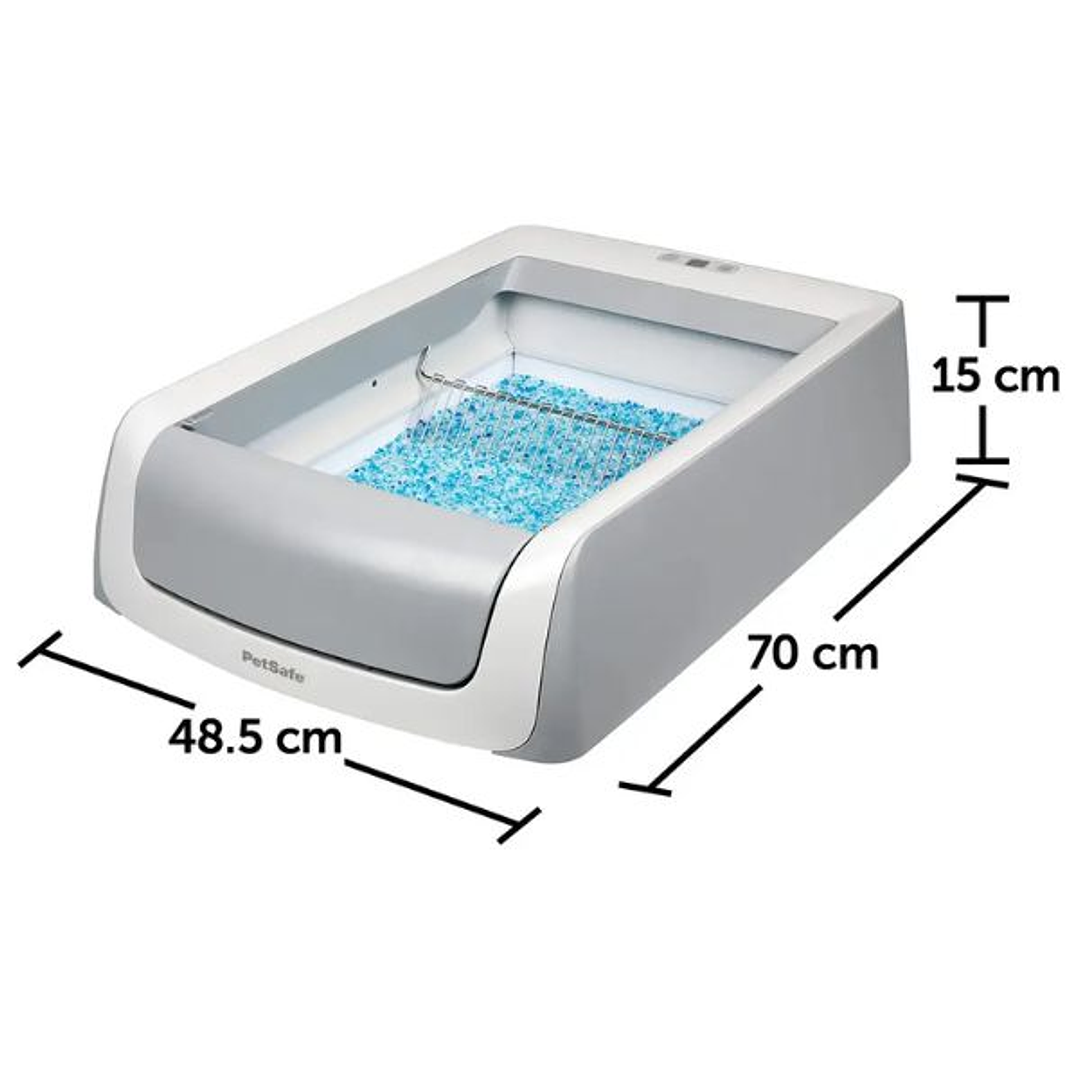 Arenero para Gatos PetSafe Auto ScoopFree 1.5 – Sistema Autolimpiante con Control de Olores, Bandeja Desechable y Diseño Compacto en Blanco y Gris 6