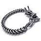 Pulsera Dragón Gótica Plata Acero Inoxidable 23 cm - Miniatura 1