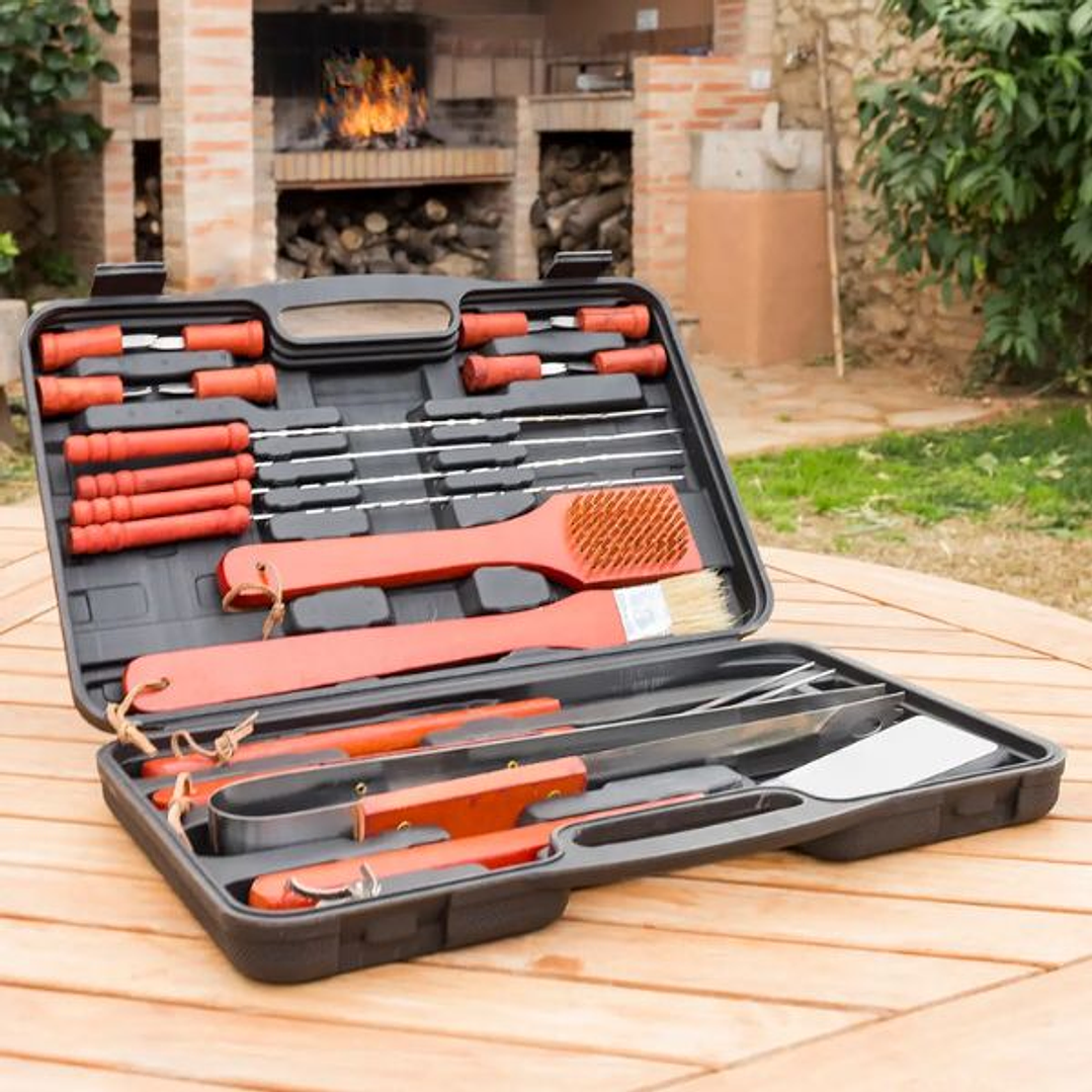 Maletín Barbacoa Barbecase InnovaGoods 18 Piezas - Set Completo de Utensilios Profesionales para Parrilla 2