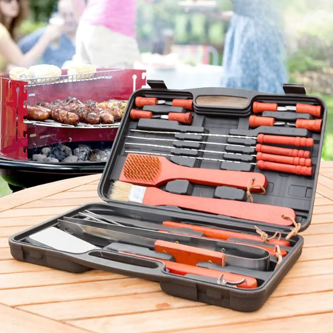 Maletín Barbacoa Barbecase InnovaGoods 18 Piezas - Set Completo de Utensilios Profesionales para Parrilla 7