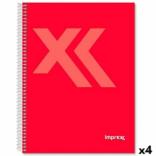 Cuadernos Imprex A5 Rojos 80 Hojas Pack 4