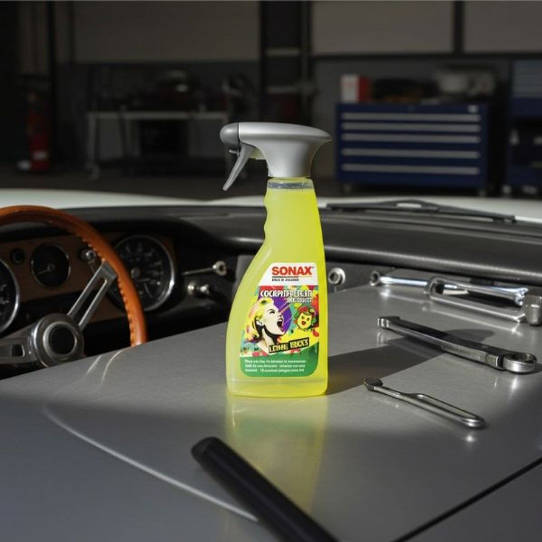 Limpia Salpicaderos Sonax Lemon Rocks 500 ml  Acabado Mate y Aroma Fresco para Plástico y Madera 7