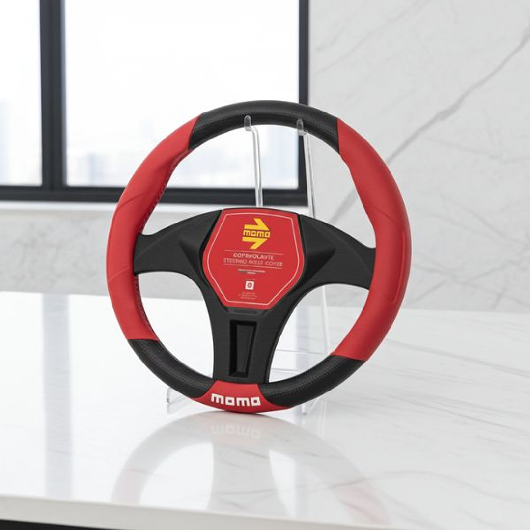 Funda Volante Momo Tuning 38 cm Negro/Rojo 2