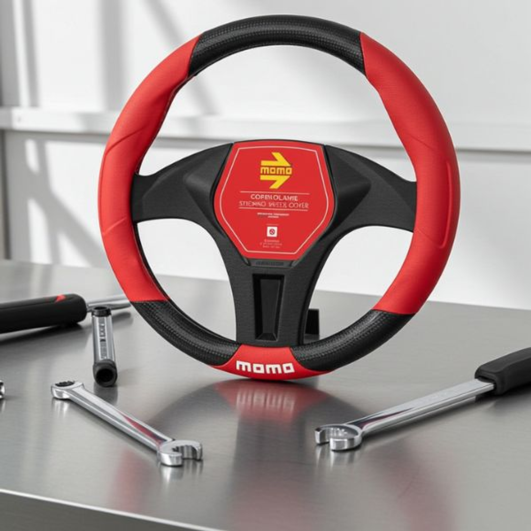 Funda Volante Momo Tuning 38 cm Negro/Rojo 3