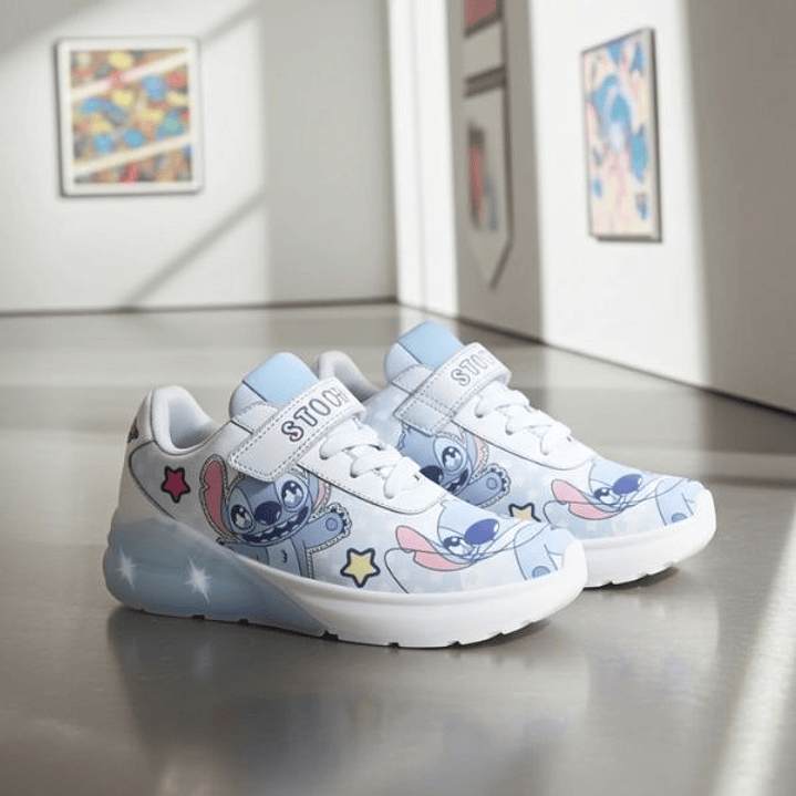Zapatillas Infantiles Stitch Azul Claro con Luces LED Talla 28 5
