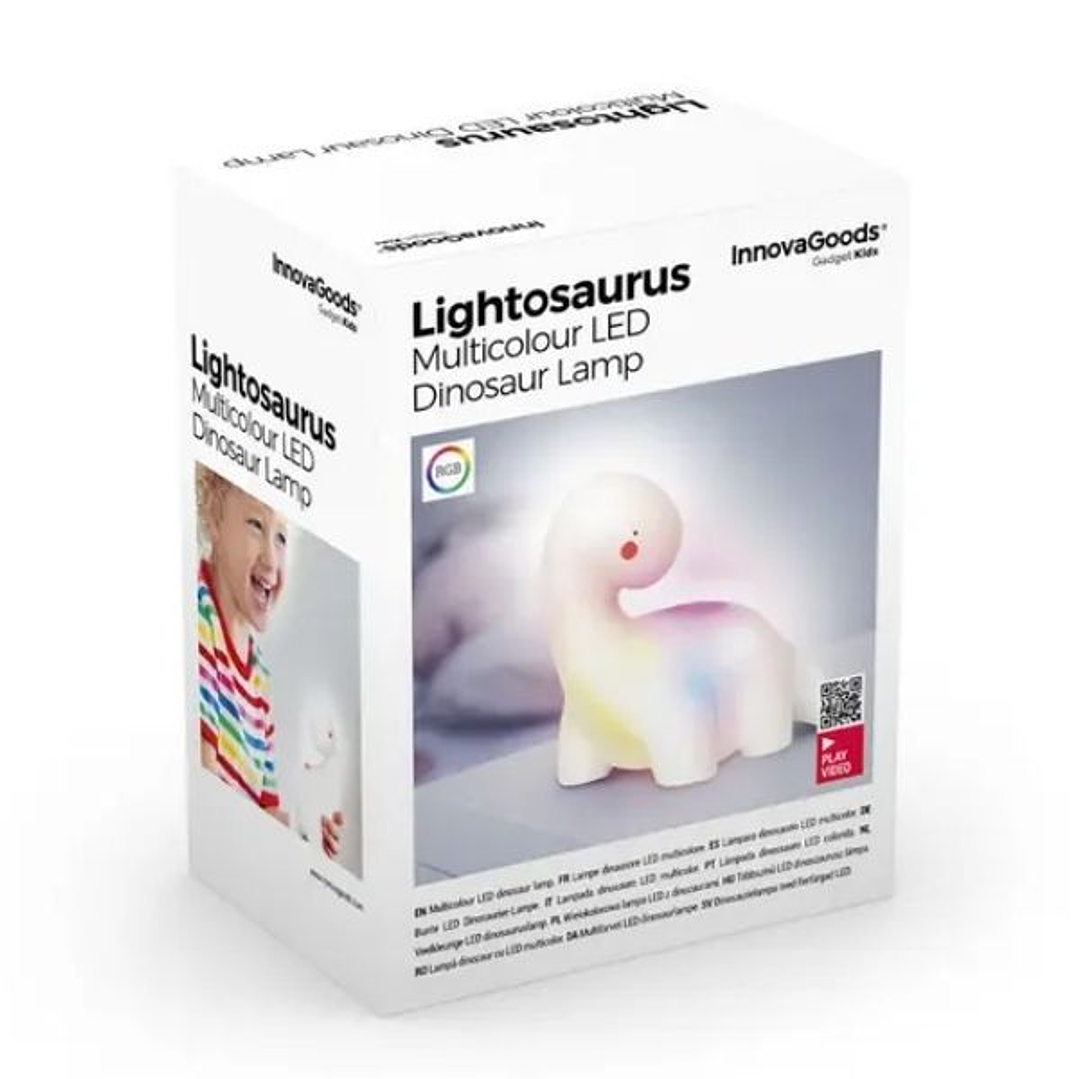 Lámpara Dinosaurio LED Multicolor Lightosaurus InnovaGoods – Quitamiedos Infantil, Decorativa y Segura, con Luz RGB Portátil 5