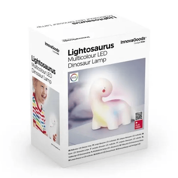 Lámpara Dinosaurio LED Multicolor Lightosaurus InnovaGoods – Quitamiedos Infantil, Decorativa y Segura, con Luz RGB Portátil 5