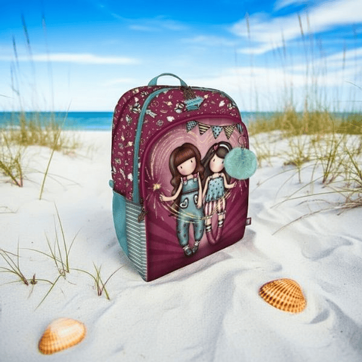 Mochila Escolar Juvenil Gorjuss Fireworks Granate – Diseño Ergonómico con Doble Compartimento y Estilo Exclusivo 3