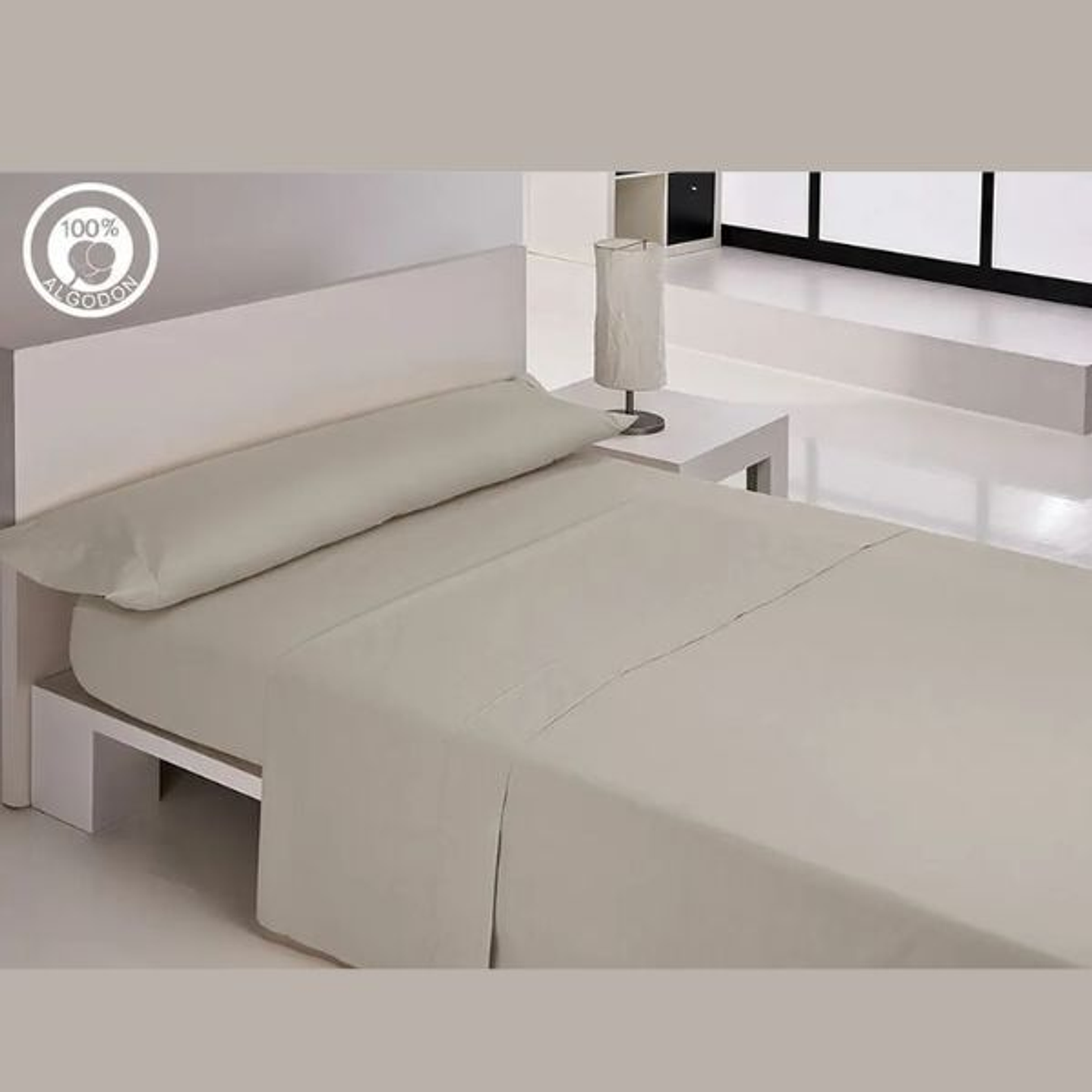 Hosteline Iris Premium Juego de Sábanas 180 Gris Perla 1