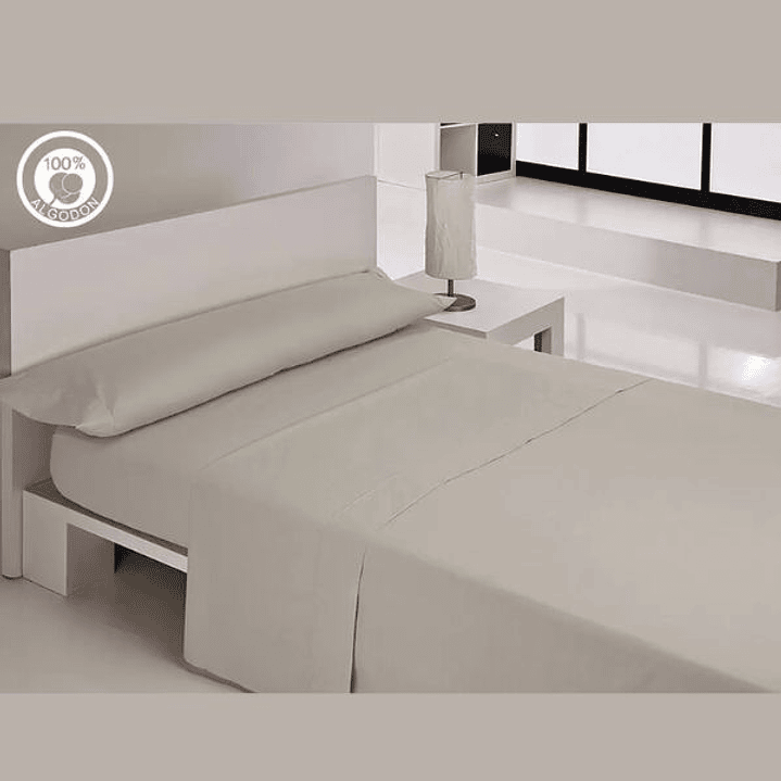 Hosteline Iris Premium Juego de Sábanas 180 Gris Perla 1