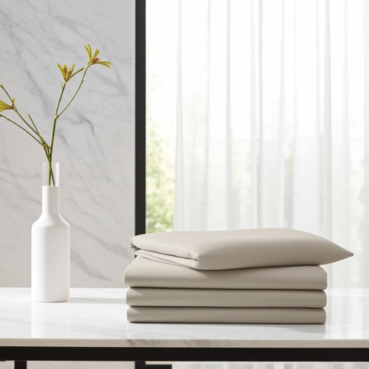 Hosteline Iris Premium Juego de Sábanas 180 Gris Perla 4