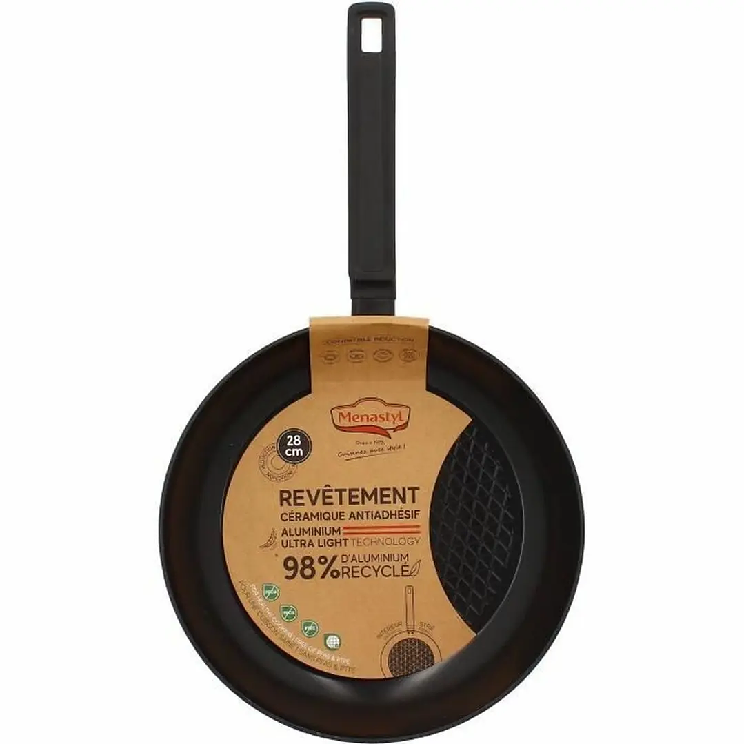 Menastyl Sartén 28 cm Negra Aluminio Forjado 1