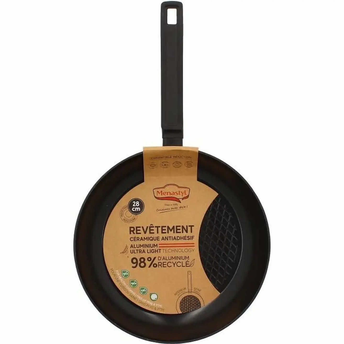 Menastyl Sartén 28 cm Negra Aluminio Forjado 1