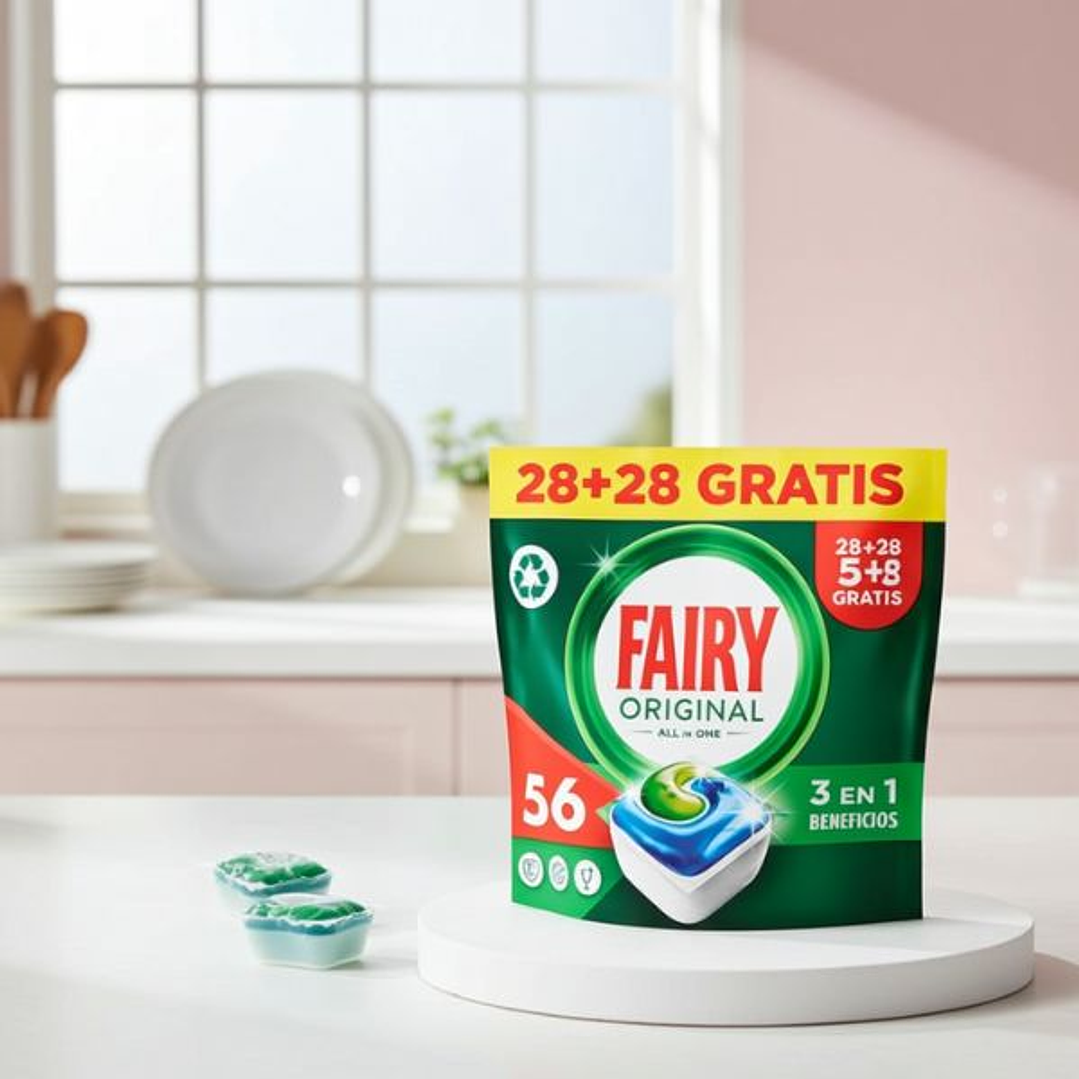 Pastillas para Lavavajillas Fairy Todo en 1 Limón – Pack de 56 Unidades con Poder Antigrasa y Frescor Cítrico 2