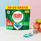 Pastillas para Lavavajillas Fairy Todo en 1 Limón – Pack de 56 Unidades con Poder Antigrasa y Frescor Cítrico - Miniatura 3