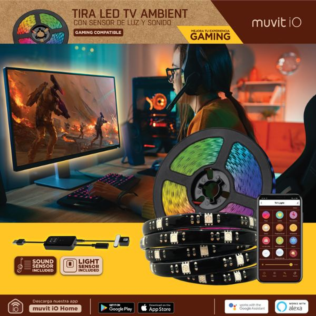 Muvit iO Tira LED RGB 3m WiFi TV 6