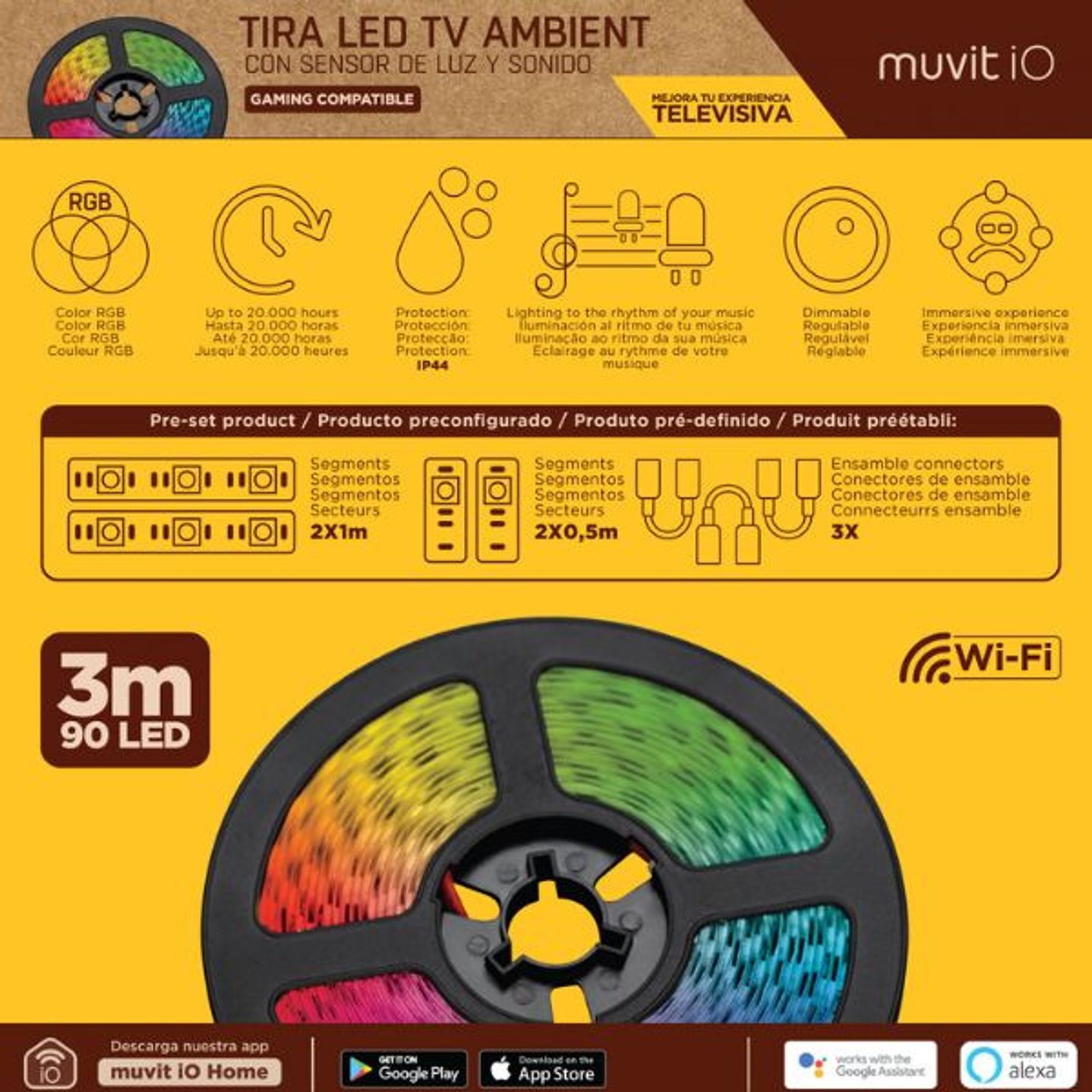 Muvit iO Tira LED RGB 3m WiFi TV 7