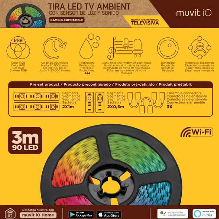 Muvit iO Tira LED RGB 3m WiFi TV 7