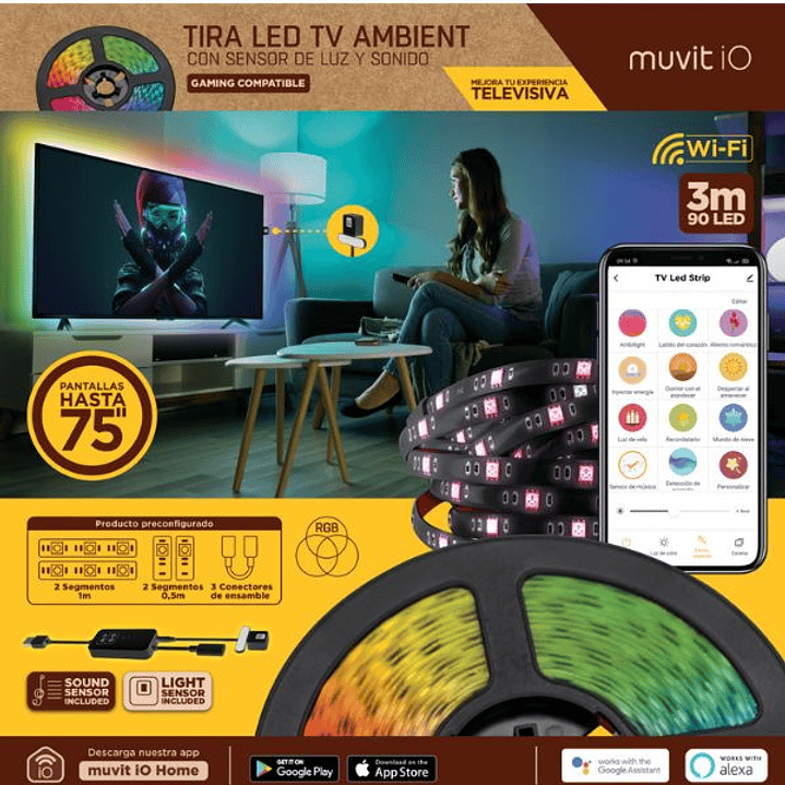 Muvit iO Tira LED RGB 3m WiFi TV 8