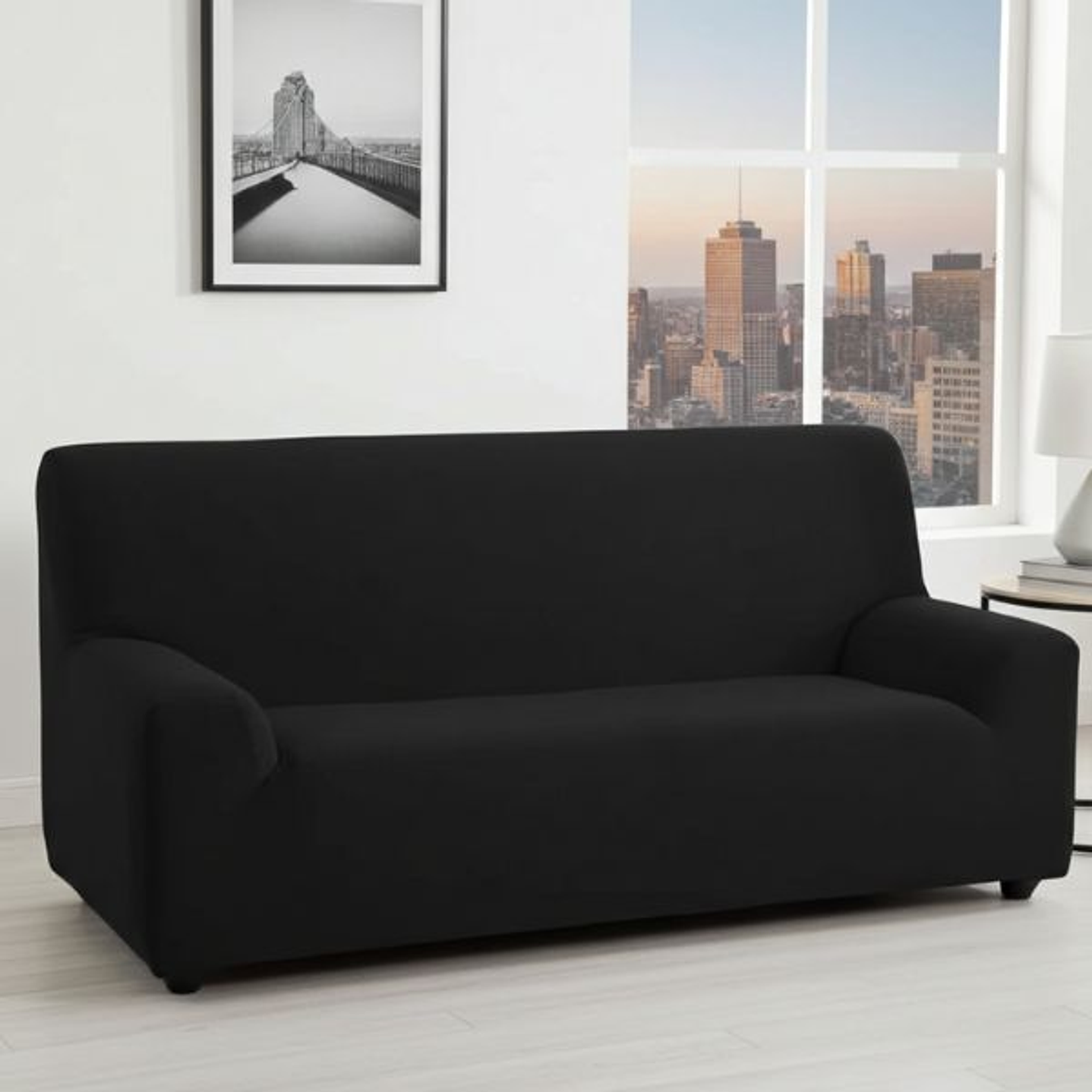 Hosteline OLIMPO Funda Negra Sofá 2 Plazas 3
