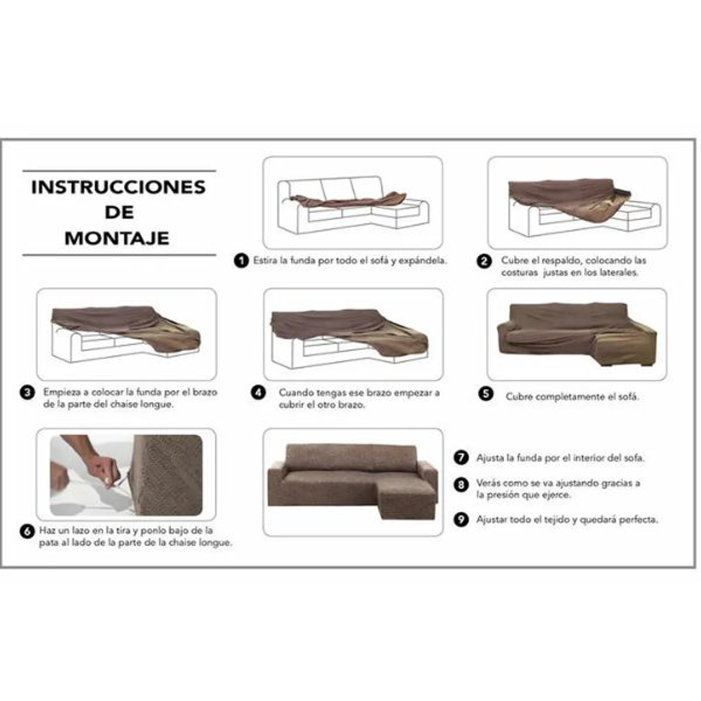 Hosteline OLIMPO Funda Negra Sofá 2 Plazas 6