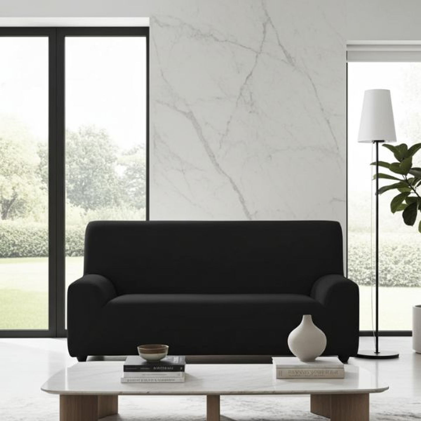 Hosteline OLIMPO Funda Negra Sofá 2 Plazas 7