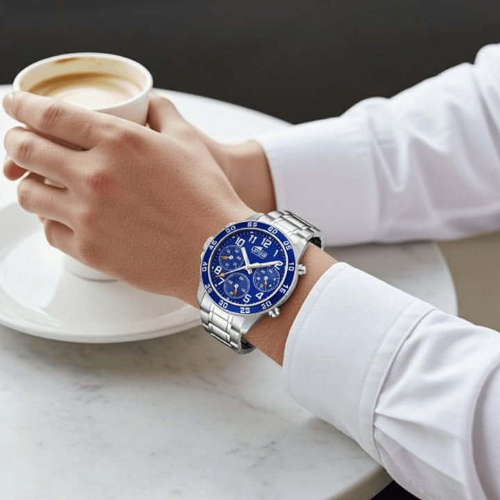 Lotus 18580/6 Reloj Hombre Plateado Azul 4