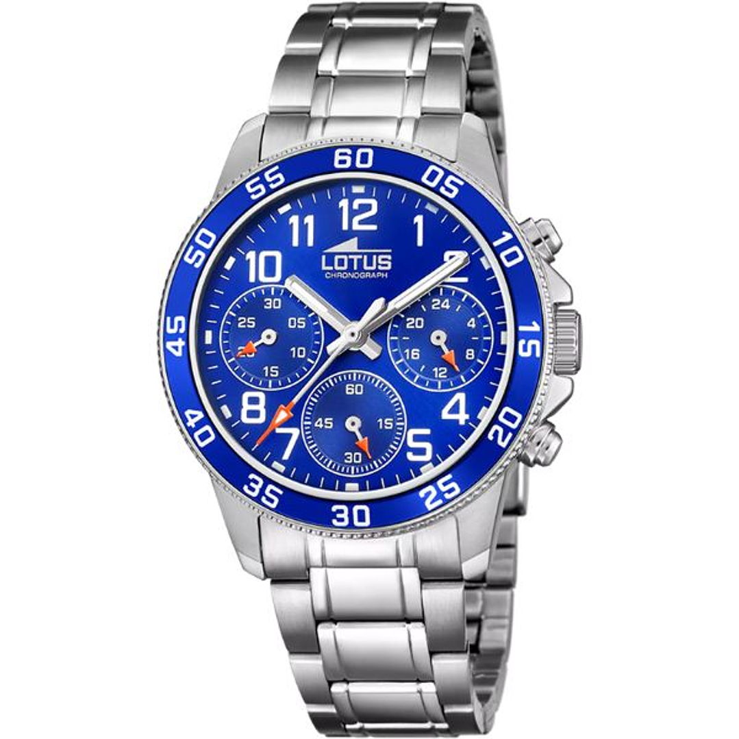 Lotus 18580/6 Reloj Hombre Plateado Azul 1