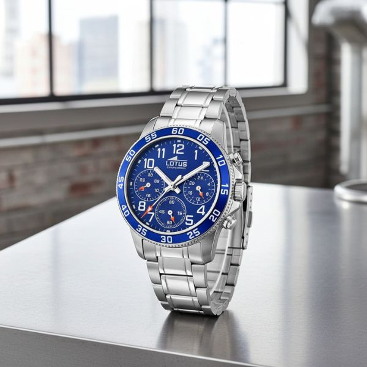 Lotus 18580/6 Reloj Hombre Plateado Azul 3