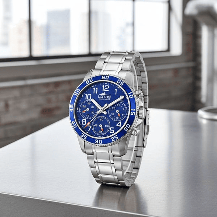 Lotus 18580/6 Reloj Hombre Plateado Azul 3