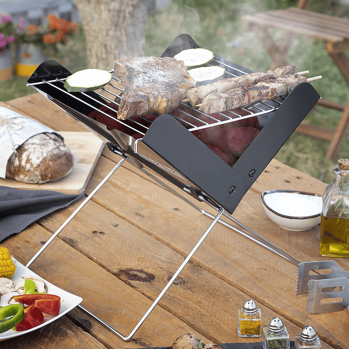 Mini Barbacoa Plegable Portátil Foldecue InnovaGoods – Compacta, Resistente y Perfecta para Barbacoas de Carbón en Cualquier Lugar 5
