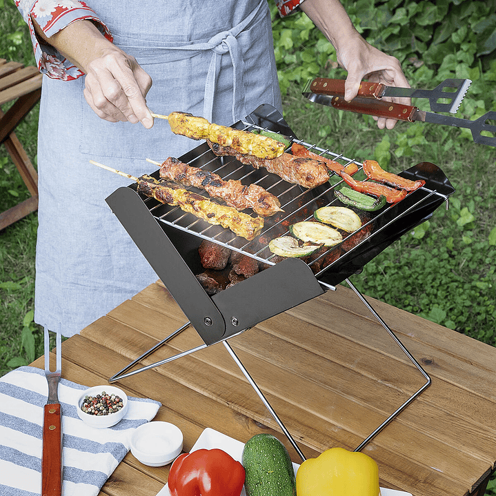 Mini Barbacoa Plegable Portátil Foldecue InnovaGoods – Compacta, Resistente y Perfecta para Barbacoas de Carbón en Cualquier Lugar 7