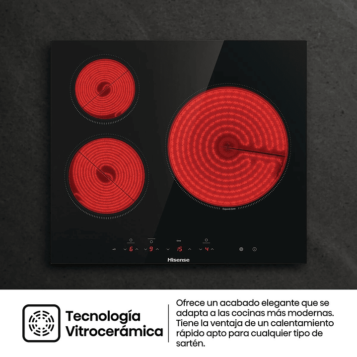 Hisense E6332BSCE Placa Inducción 59 cm 5