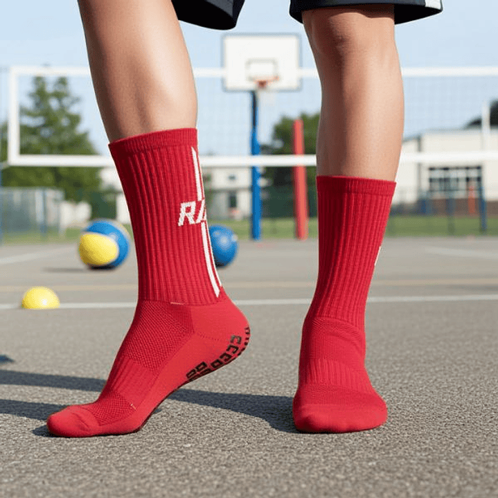 Calcetines Deportivos Rinat Rojos Antideslizantes Unisex para Adultos – Comodidad y Rendimiento en el Deporte 4