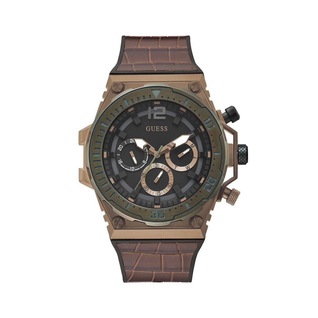 Guess GW0326G2 Reloj Hombre Silicona Marrón 1