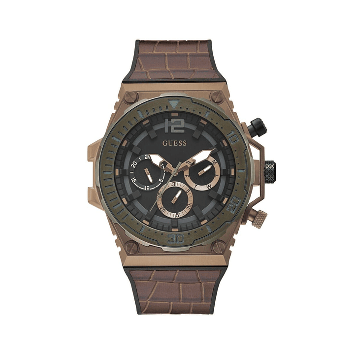 Guess GW0326G2 Reloj Hombre Silicona Marrón 1