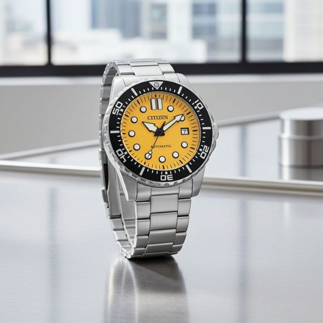 Citizen Reloj Hombre Automático Esfera Naranja NJ0170-83Z 2