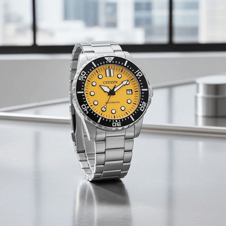 Citizen Reloj Hombre Automático Esfera Naranja NJ0170-83Z 2