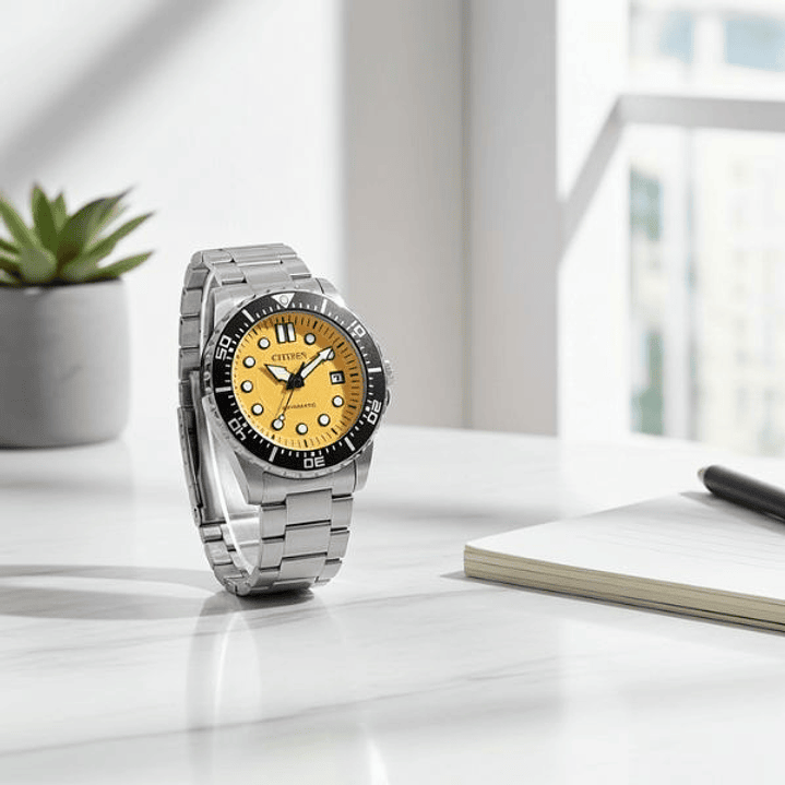 Citizen Reloj Hombre Automático Esfera Naranja NJ0170-83Z 5